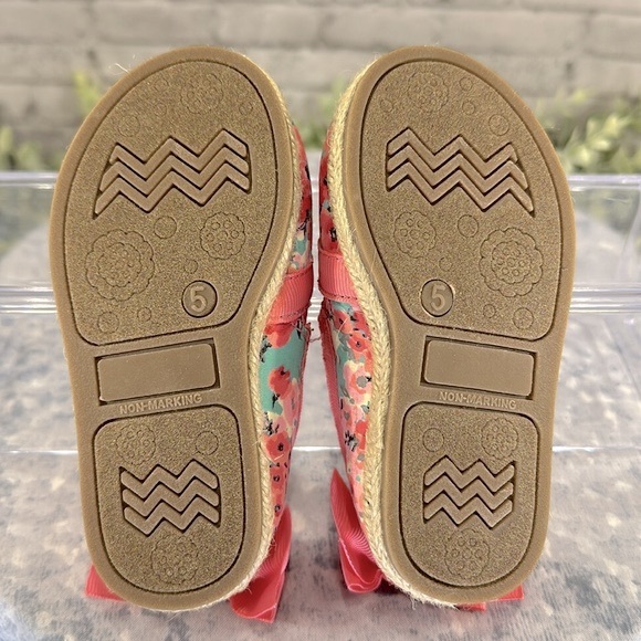 Circo Pink & Blue Floral Espadrille A-Line Bow Flats - Toddler Girls 5 💖NWOT💖 - Picture 7 of 8